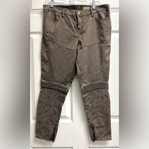 All Saints Brown Falcon Biker Brodie Moto Skinny Jeans.